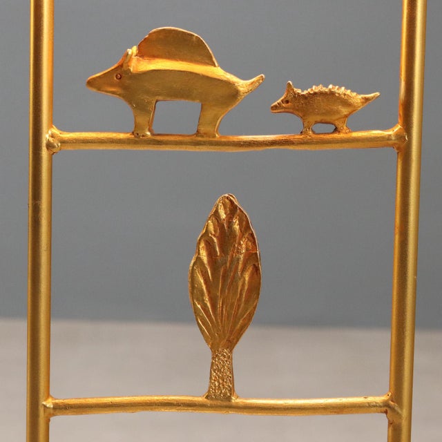 Gilded Bronze Sculpture Lamp For Sale - Image 5 of 9