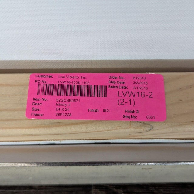 Modern Minimalist Abstract Circle Painting With Frame For Sale - Image 4 of 5