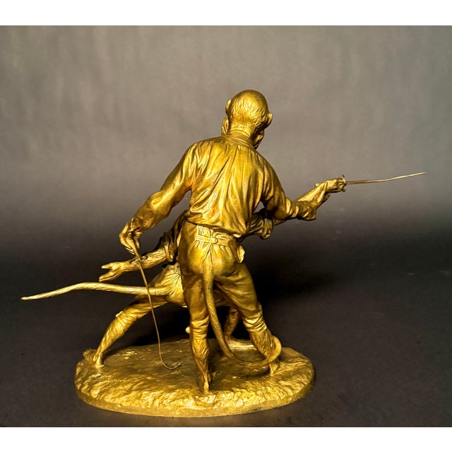 Figurative Late 19th Century “Le Maître D’Armes” Gilt Bronze Figural Group by Henri Émile Allouard For Sale - Image 3 of 10