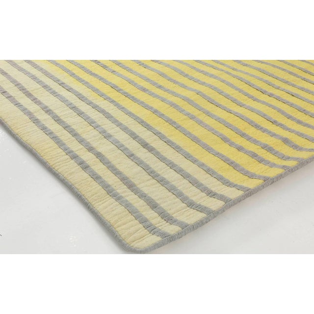 Early 21st Century Contemporary Striped Double Sided Grey and Yellow Rug by Doris Leslie Blau For Sale - Image 5 of 5