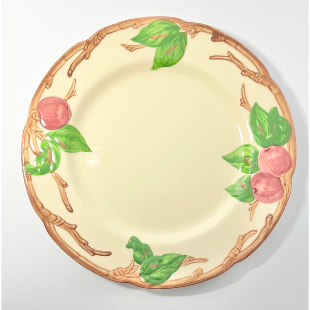 American 1970s Franciscan “Apple” Set of 5 Oversized Earthenware Dinner Plates For Sale - Image 3 of 7