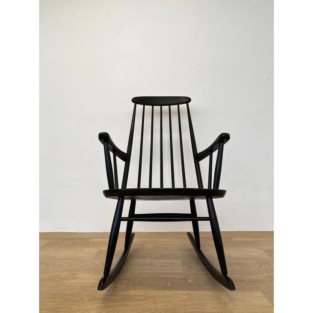 Ilmari Tapiovaara Mid-Century Rocking Chair attributed to Ilmari Tapiovaara, Finland, 1960s For Sale - Image 4 of 7