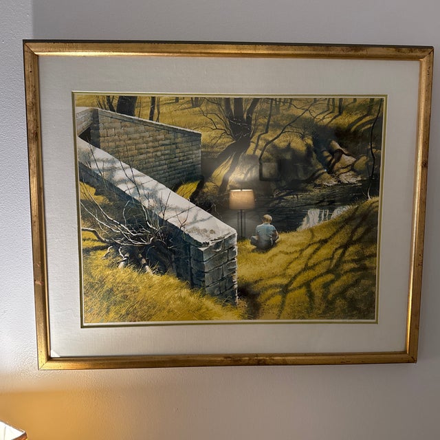 Wood Vintage Robert W. Addison "Hideaway" Signed Artist Proof Serigraph For Sale - Image 7 of 9