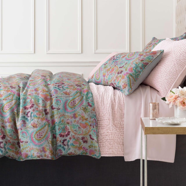 Contemporary Pine Cone Hill by Annie Selke Parisienne Velvet Slipper Pink Quilt, Full/Queen For Sale - Image 3 of 4