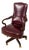 Hancock & Moore Burgundy Leather Executive Swivel Desk Chair For Sale