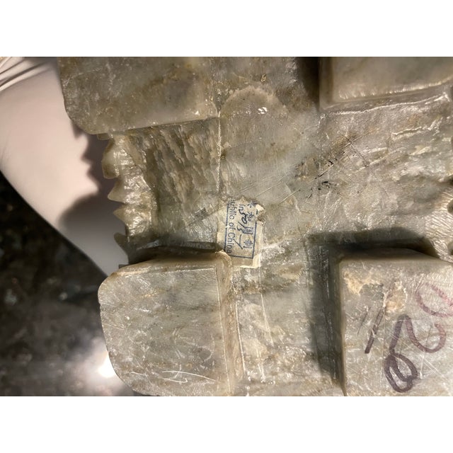 1930s Antique Large Exceptional Soap Stone Fish Detailed Dynamic Sculpture For Sale - Image 5 of 5