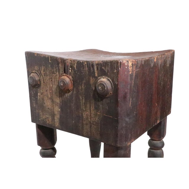 Antique 19th C. Butcher Block Table For Sale - Image 9 of 12