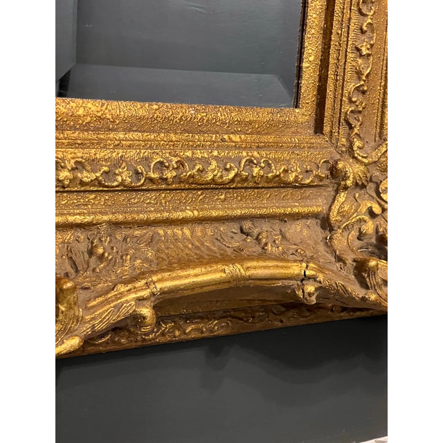 Gold 19th Century Italian Baroque Revival Beveled Mirror in a Deep Giltwood Frame For Sale - Image 8 of 17