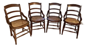 Antique Victorian Cane Seat Chairs - Set of 4