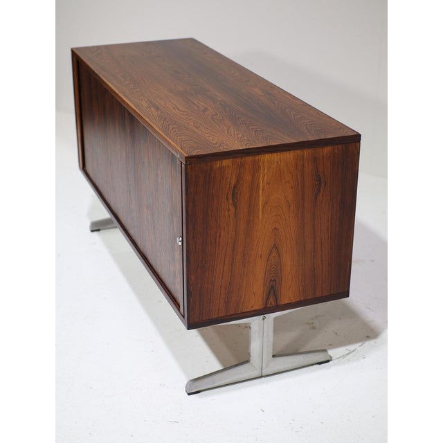 Dry Bar Tambour Cabinet in Rosewood and Metal from Nipu, Denmark, 1960s For Sale - Image 10 of 15