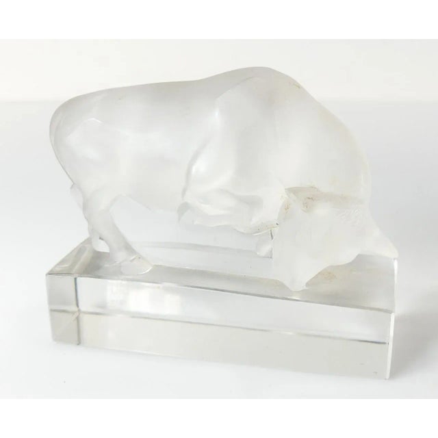 Late 20th Century French Frosted Glass Bull Figure by Lalique France For Sale - Image 10 of 10