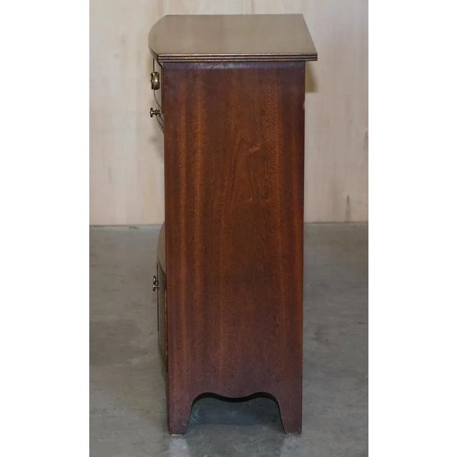 Bow Fronted Side Bookcase Tables + Butlers Serving Trays from Shaws London, Set of 2 For Sale - Image 10 of 12