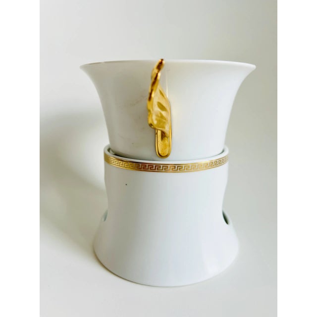 Art Nouveau Rosenthal Versace Medallion Meandre d'Or Winged Bowl and Warmer Set For Sale - Image 3 of 8
