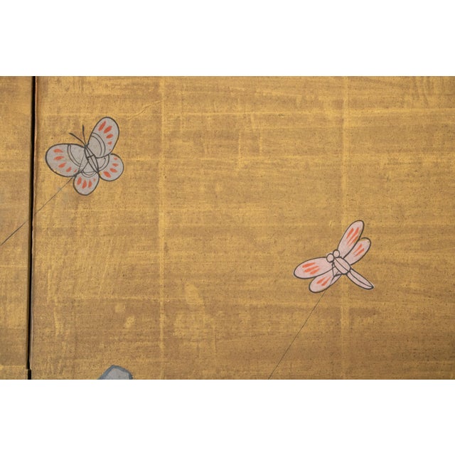 C. 1940s Vintage Chinese Painted Folding Screen "Flying Kites" For Sale - Image 13 of 16