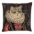 Tudor Cat Tapestry Cushion With Feather Filler - 46 X 46cm For Sale