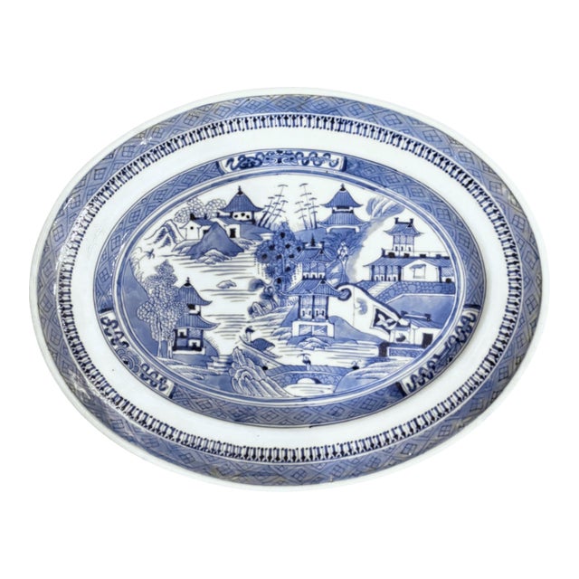 Mid 19th Century Chinese Nanking Oval Dish For Sale