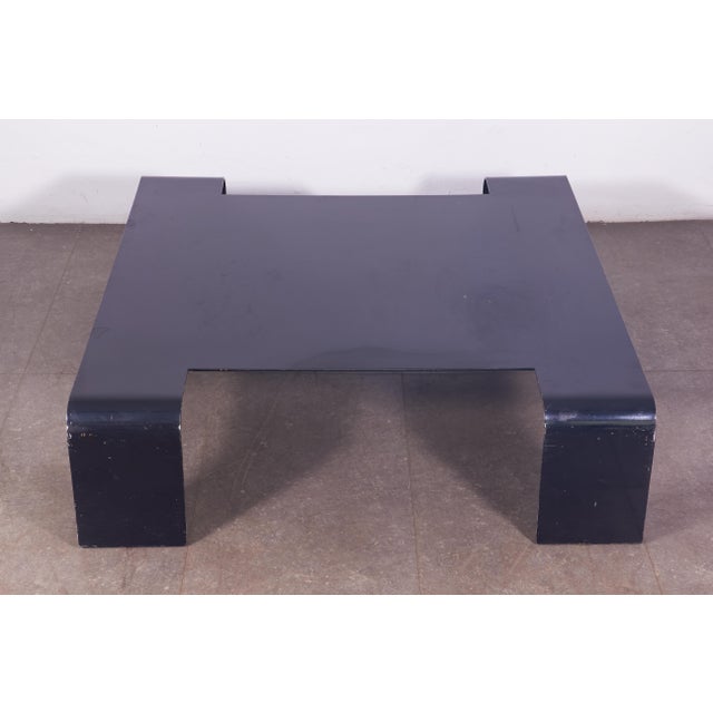 Black Curved Metal Coffee Table from Beniamino Bonettos, 1970s For Sale - Image 8 of 11