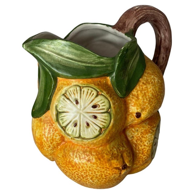 Majolica Ceramic Free Form Fruits Jug or Pitcher, 1960 For Sale - Image 14 of 14
