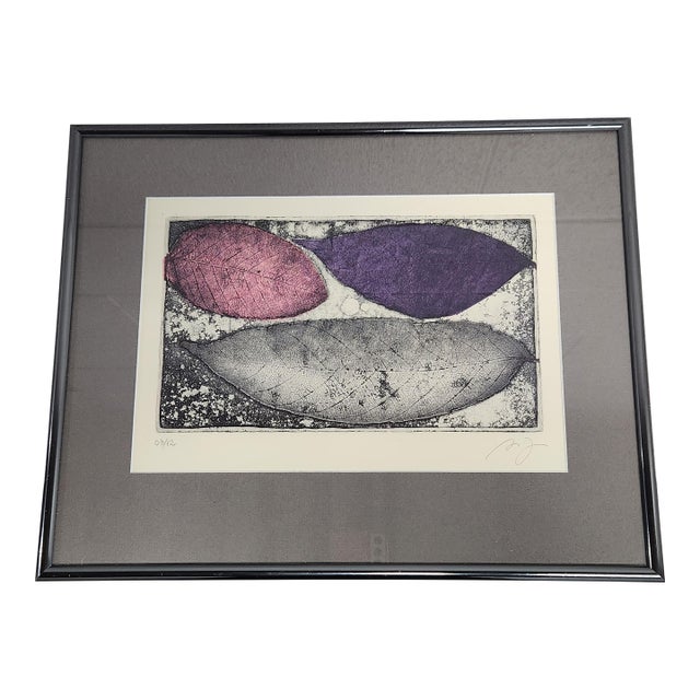 Late 20th Century Framed Original Signed Etching – “Three Leaves” – Edition 3/12 For Sale