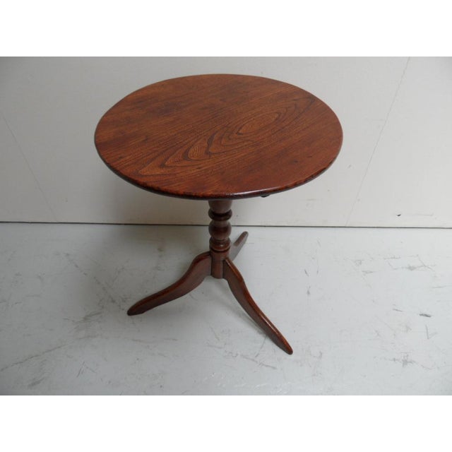 Antique Round Tilt Top Sidetable For Sale - Image 4 of 11