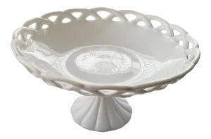 Vintage Fenton Extra Large Milk Glass Pedestal Bowl