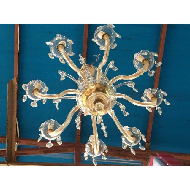 Crystal Hand-Cut 8-Light Chandelier, 1960s For Sale - Image 4 of 18