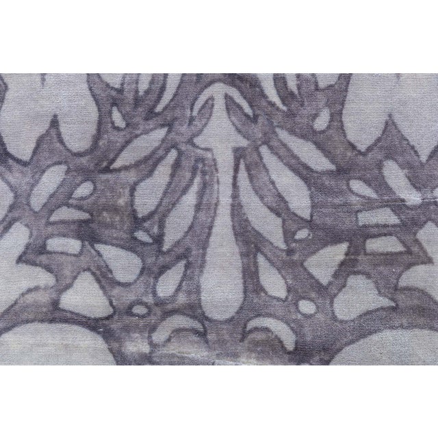 Early 21st Century Art Nouveau Arabesque Dark Gray Art-Style Rug "Lilac Arabesque" For Sale - Image 5 of 9