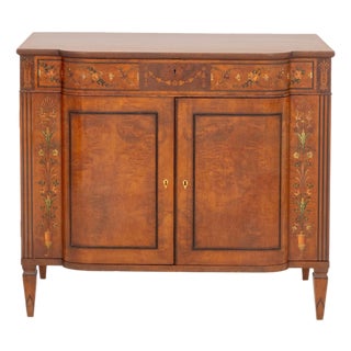 Edwardian Paint-Decorated Satinwood Commode For Sale