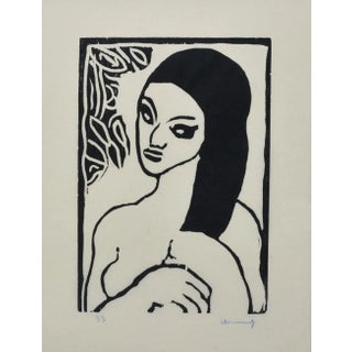 Maurice De Vlaminck Woodcut, Jeune Fille Se Coiffant, 1906 For Sale
