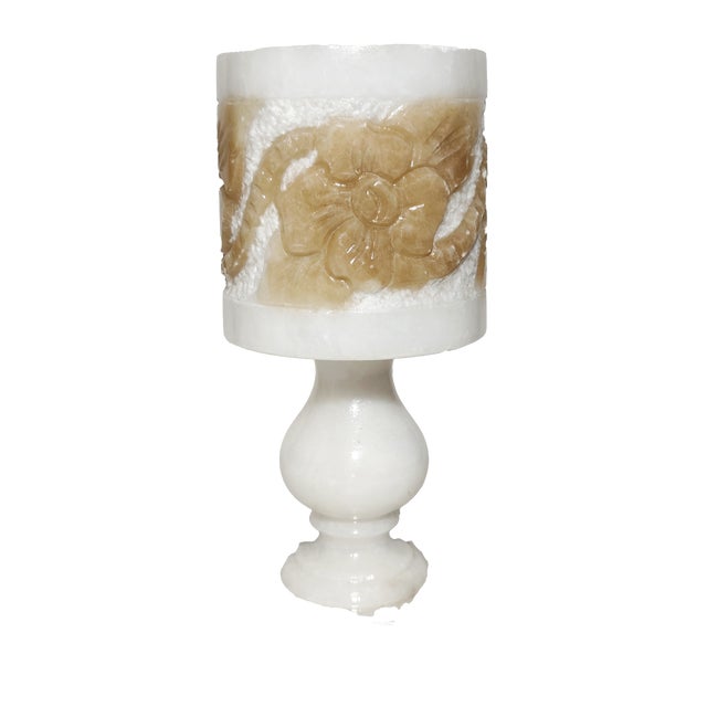 Vintage Spanish Alabaster Table Lamp, 1950s For Sale