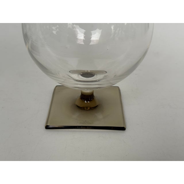 Berlin Smoke Foot Cognac Glass with Square Base by Georg Jensen for Rosenthal Studio Line, 1960s, Set of 6 For Sale - Image 6 of 7