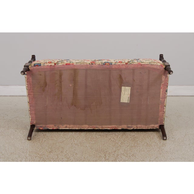 Hickory Chair Mahogany Frame Sheridan Style Loveseat Settee For Sale - Image 16 of 17