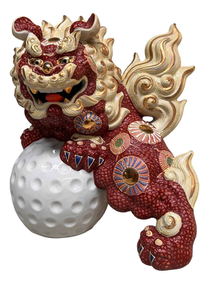 Japanese Shishi Lion Kutani Ware Shinki Period, 1930s