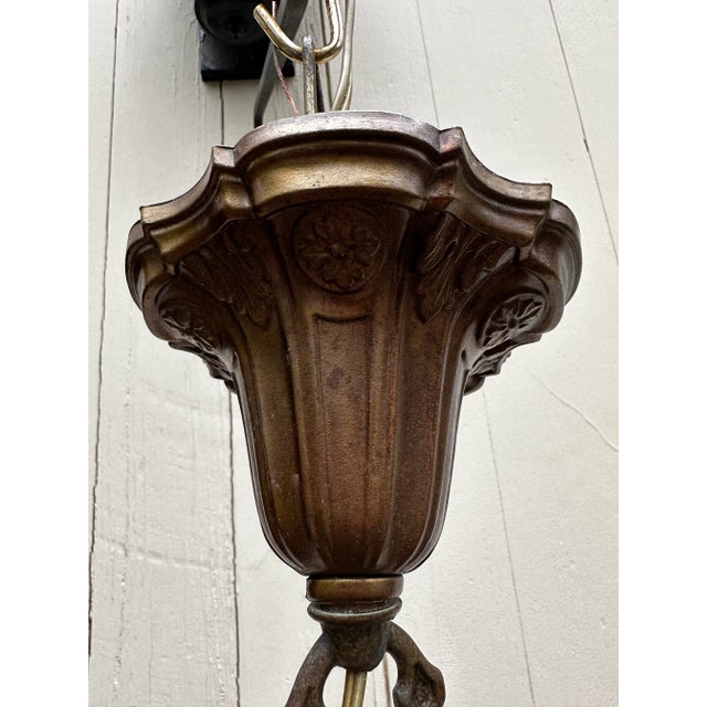 Vintage 1930s Five Arm Brass Deco Fixture For Sale - Image 9 of 12