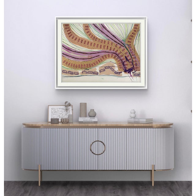 Barbara Beck 2003 Abstract Acrylic Painting on Paper - Signed/Dated/Unframed For Sale - Image 4 of 11