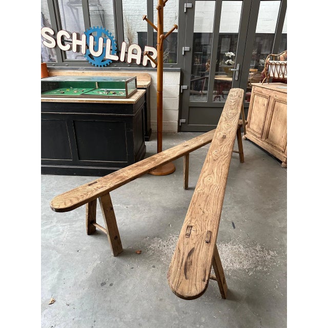 Oak Benches, Set of 2 For Sale - Image 4 of 9
