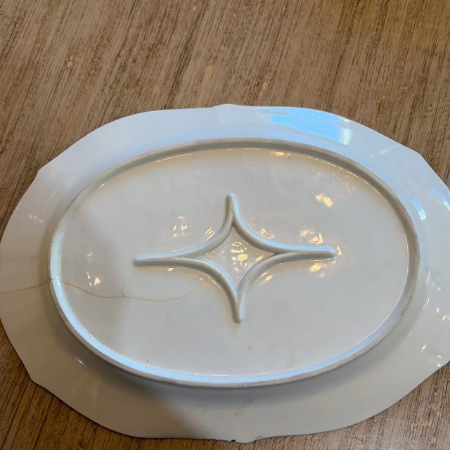 Traditional Early 20th Century Floral and Gold Hand Painted Serving Platter For Sale - Image 3 of 3