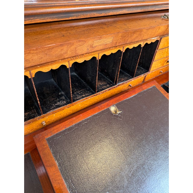 Late 19th Century English Roll Top Victorian Secretaire, Circa 1860 For Sale - Image 5 of 12