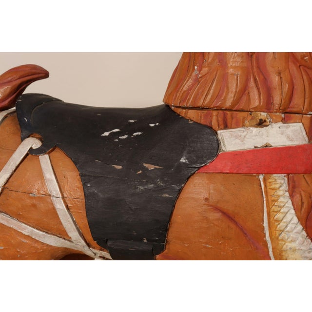 American Folk Art Hand-Carved and Painted Solid Pine Stationary Standing Lion For Sale - Image 15 of 18