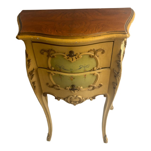 1940s Florentine 2 Drawer Side /Accent Table For Sale
