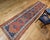 Textile 19th Century Persian Kurdish Runner Rug, Hand-Knotted Wool, Geometric Medallion Pattern, Terracotta & Navy, 3x12 For Sale - Image 7 of 16