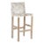 White Leather Woven Lulua Counter Stool Teak Wood For Sale