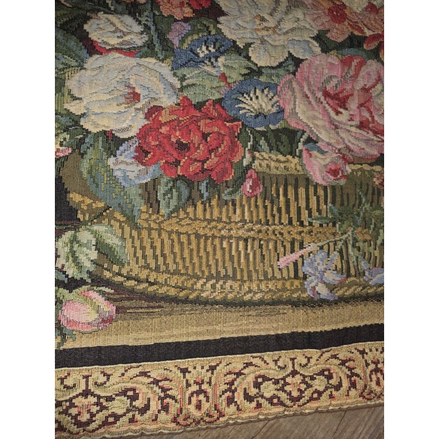 Decorative 20th C Floral Basket Tapestry For Sale In San Antonio - Image 6 of 9