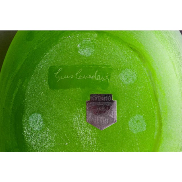 Green Vintage Mid-Century Gino Cenedese Signed Vetri Murano Italian Scavo Glass Vase For Sale - Image 8 of 8