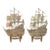 Antique Brass Galleon Ship Andirons For Sale
