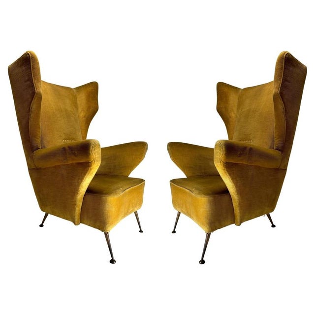 Mid-Century Modern Wingback Chairs by Gio Ponti, 1950s, Set of 2 For Sale - Image 11 of 11