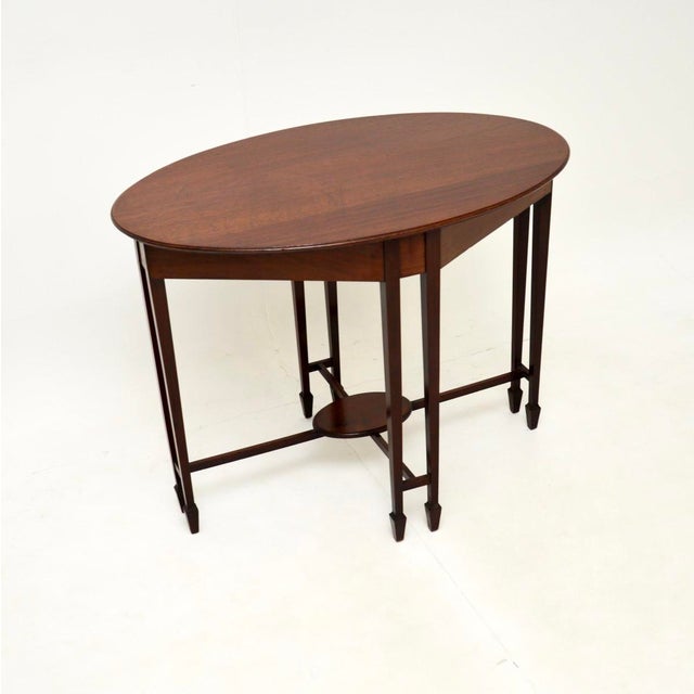 Wood Antique Edwardian Occasional Side Table, 1900s For Sale - Image 7 of 7