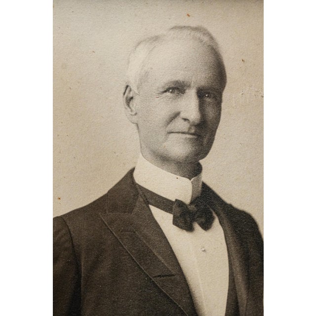 Handsome Man Tuxedo Gilded Age Framed Antique Original Portrait Photograph For Sale - Image 4 of 13
