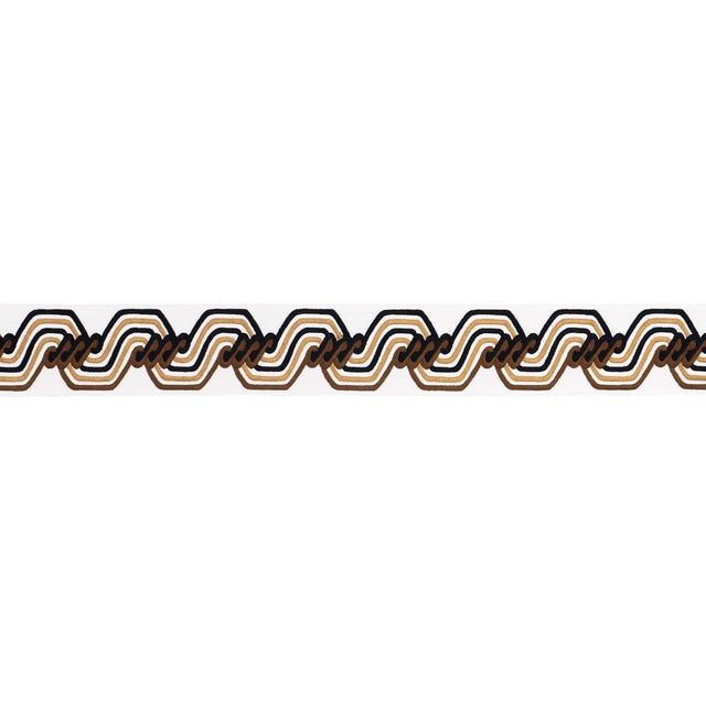 Satin stitched on linen, this twisting stripe has a unique, ombre effect and cool, retro flair. At 3.75 inches wide, The...