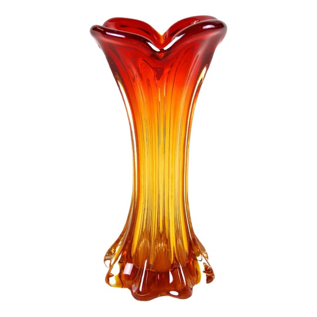Mid-Century Murano Glass Vase, Italy, 1960s For Sale